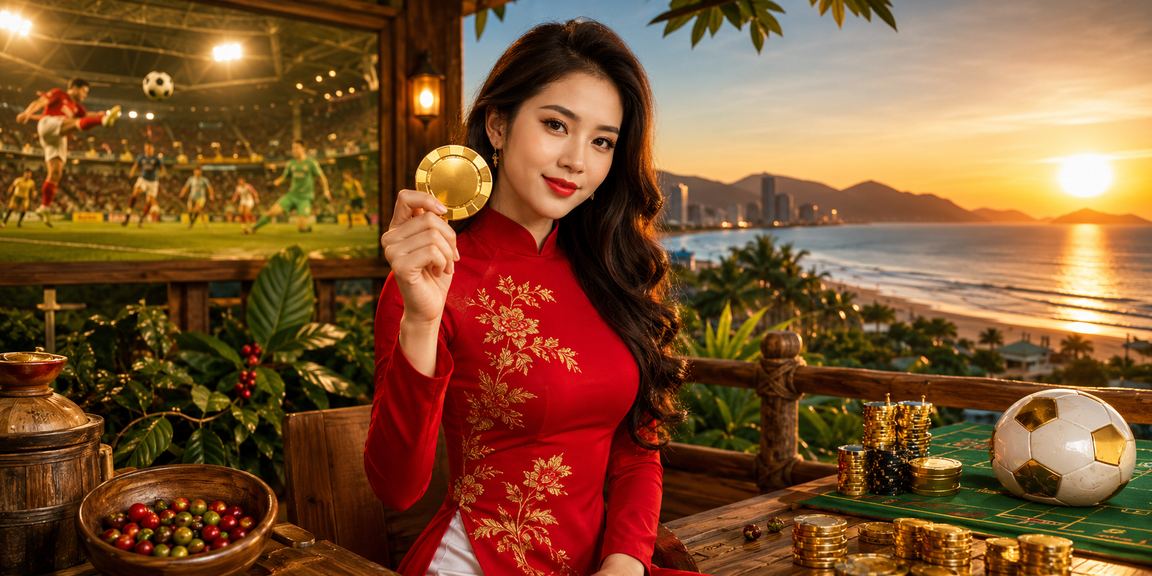 Người chơi tại Đà Nẵng mặc áo dài theo dõi kết quả cá cược thể thao trực tuyến